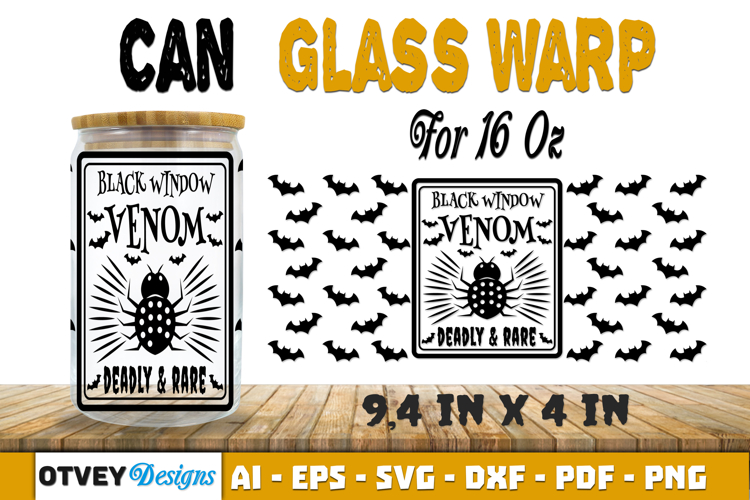 Can Glass 16 Oz Libbey Wrap SVG Halloween SVG