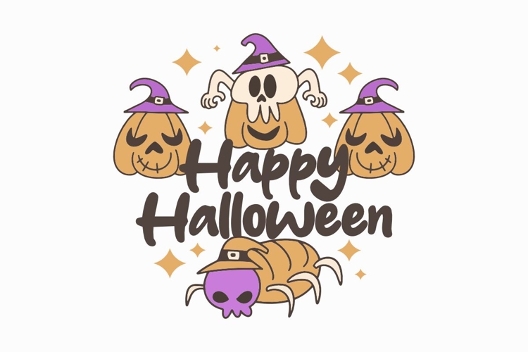 Happy Halloween Doodles T-shirt Design