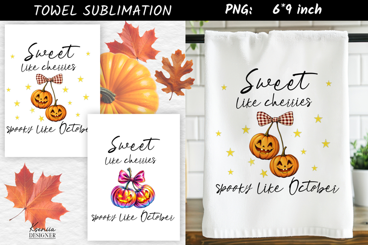 Towel Sublimation Design | Fall Pumpkin Spice and Cute Quote