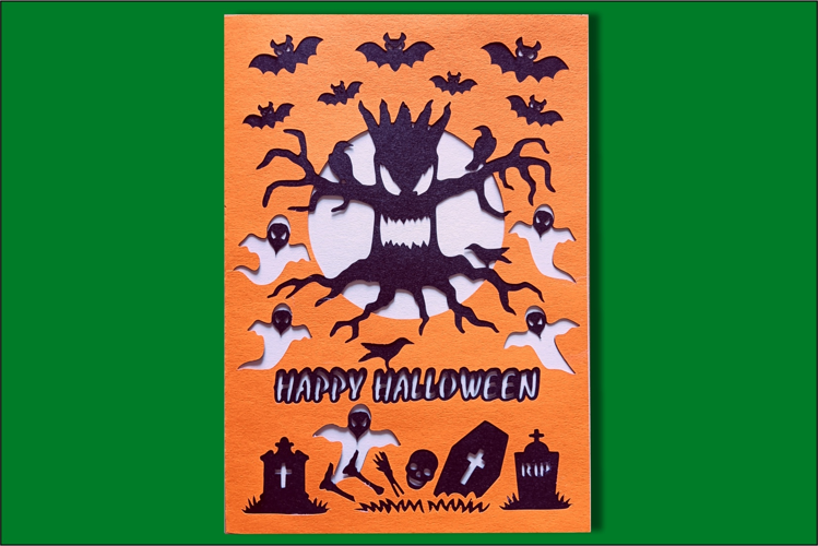 Greeting Card SVG files, Happy Halloween SVG for cut machine