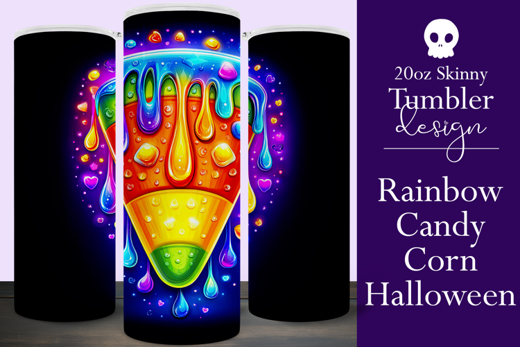 Halloween Tumbler Wrap, Rainbow Candy Corn Tumbler Wrap, t2