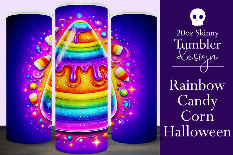 Halloween Tumbler Wrap, Rainbow Candy Corn Tumbler Wrap, t4