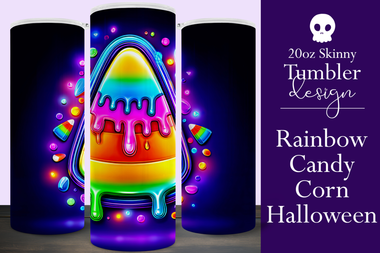 Halloween Tumbler Wrap, Rainbow Candy Corn Tumbler Wrap, t5
