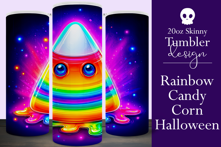 Halloween Tumbler Wrap, Rainbow Candy Corn Tumbler Wrap, t6