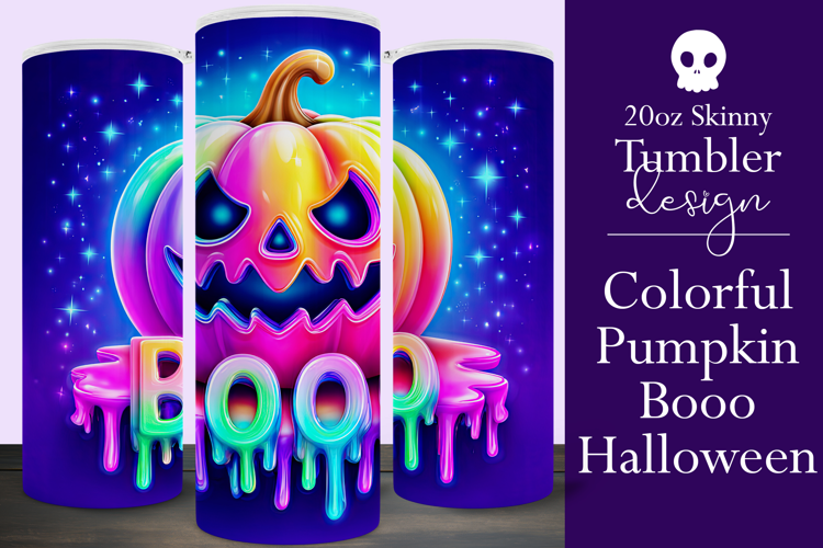 Halloween Tumbler Wrap, Colorful Pumpkin Tumbler Wrap, t11