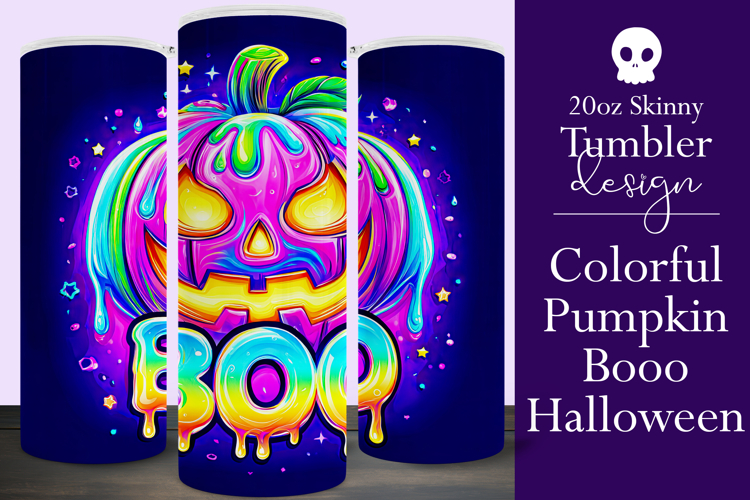 Halloween Tumbler Wrap, Colorful Pumpkin Tumbler Wrap, t12