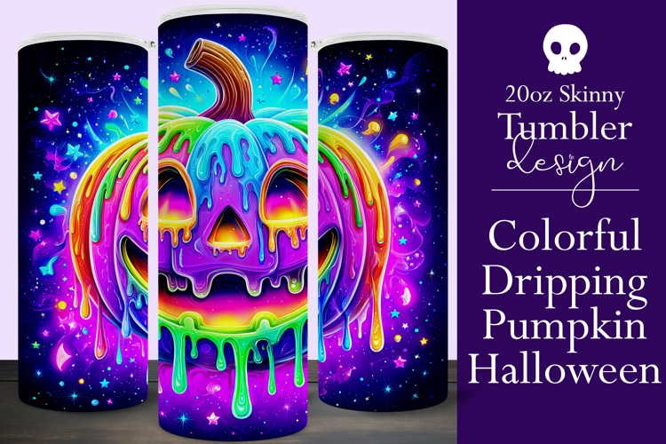 Halloween Tumbler Wrap, Colorful Pumpkin Tumbler Wrap, t14