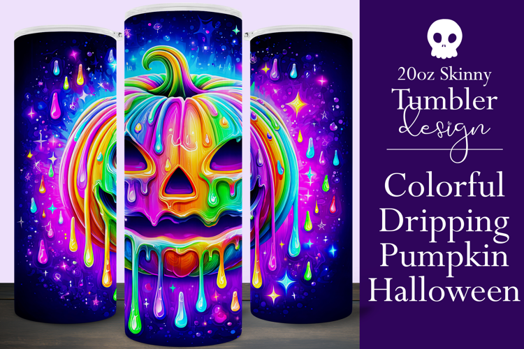 Halloween Tumbler Wrap, Colorful Pumpkin Tumbler Wrap, t15