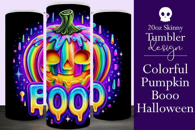 Halloween Tumbler Wrap, Colorful Pumpkin Tumbler Wrap, t9