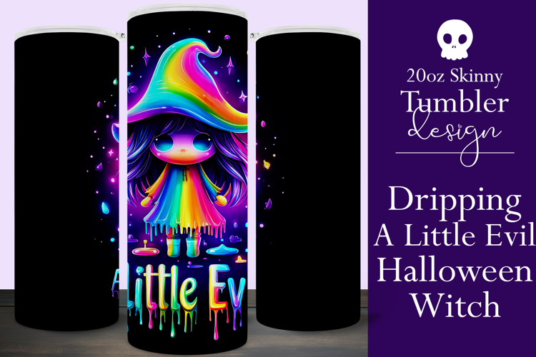 Halloween Tumbler Wrap, A Little Evil Witch Tumbler, t100