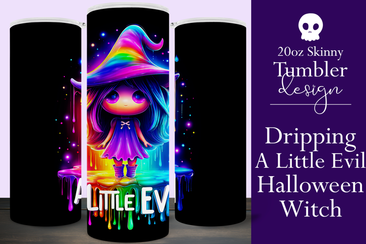 Halloween Tumbler Wrap, A Little Evil Witch Tumbler, t102