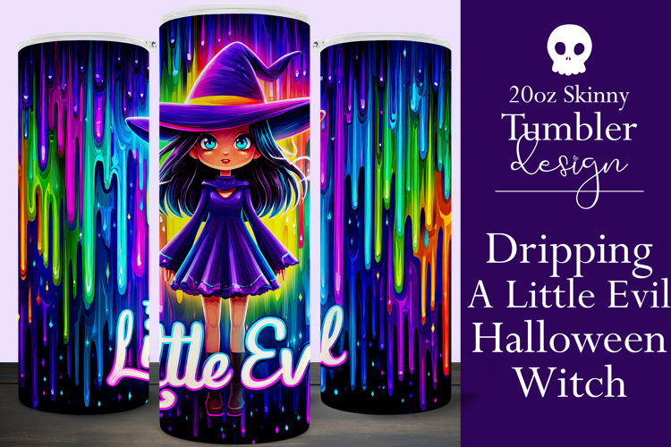 Halloween Tumbler Wrap, A Little Evil Witch Tumbler, t104