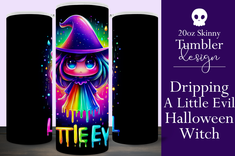 Halloween Tumbler Wrap, A Little Evil Witch Tumbler, t105