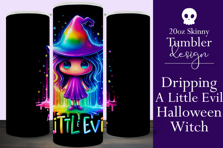 Halloween Tumbler Wrap, A Little Evil Witch Tumbler, t106