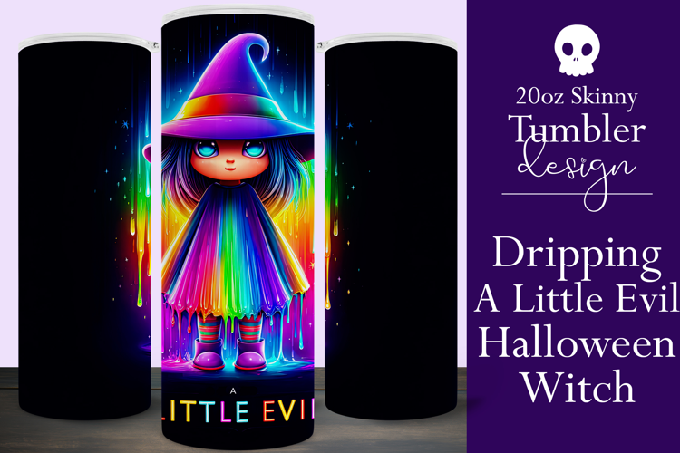 Halloween Tumbler Wrap, A Little Evil Witch Tumbler, t110