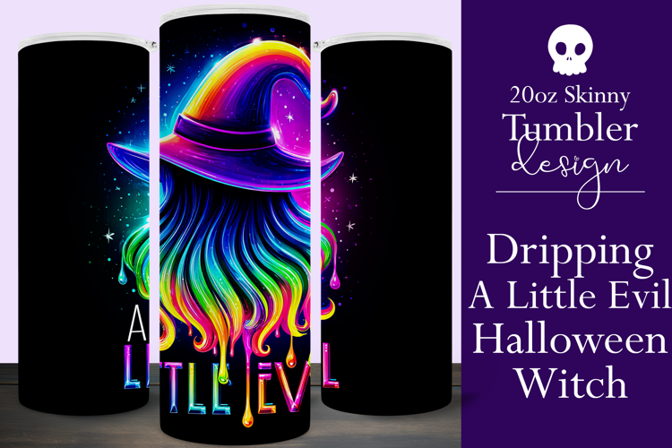 Halloween Tumbler Wrap, A Little Evil Witch Tumbler, t111