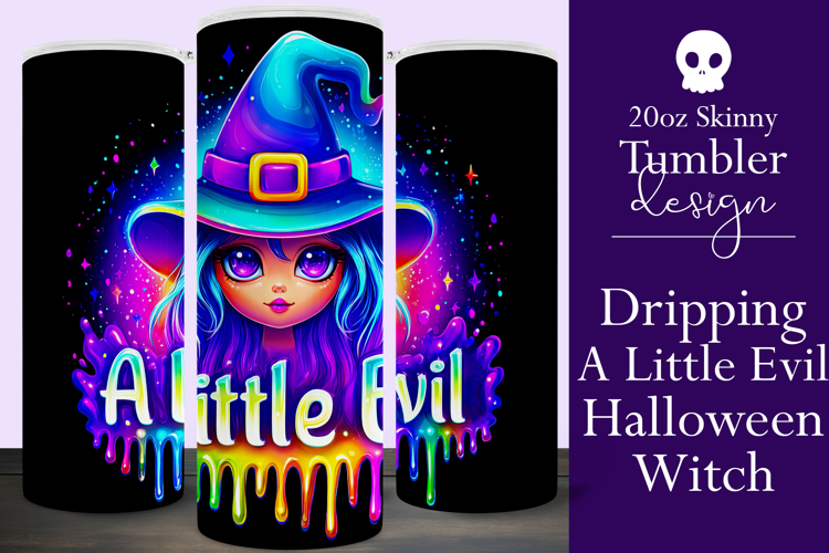 Halloween Tumbler Wrap, A Little Evil Witch Tumbler, t112
