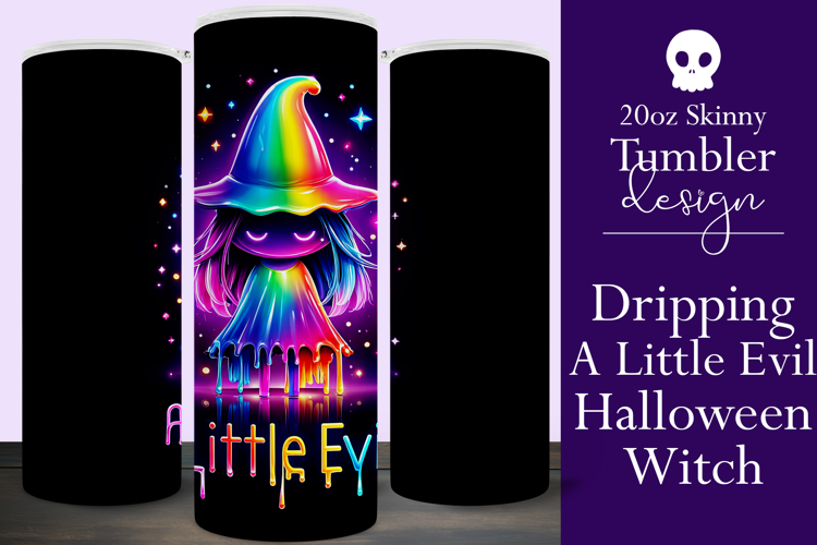 Halloween Tumbler Wrap, A Little Evil Witch Tumbler, t113