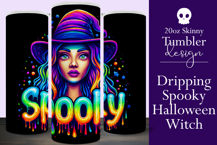 Halloween Tumbler Wrap, Spooky Halloween Witch Tumbler, t114