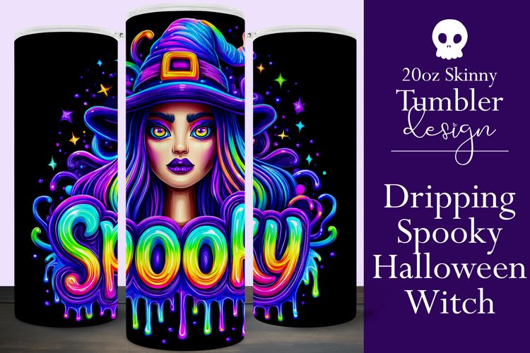 Halloween Tumbler Wrap, Spooky Halloween Witch Tumbler, t115