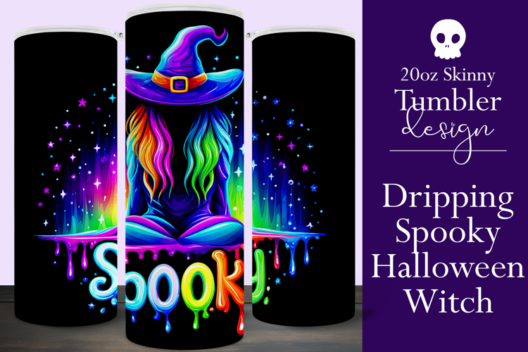 Halloween Tumbler Wrap, Spooky Halloween Witch Tumbler, t116