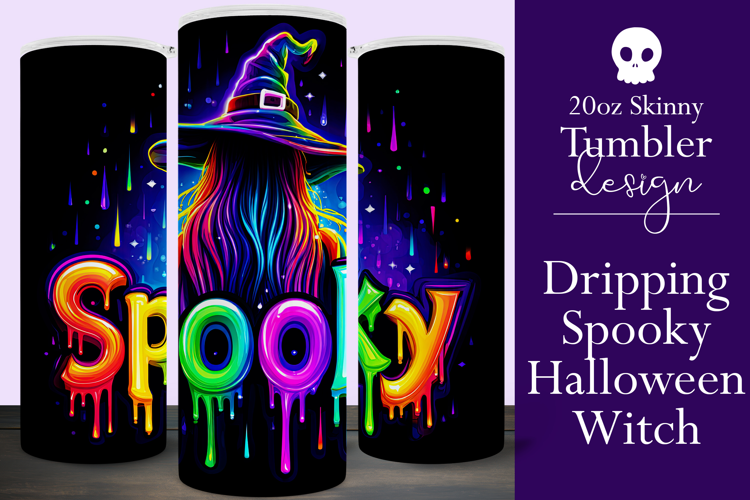 Halloween Tumbler Wrap, Spooky Halloween Witch Tumbler, t117
