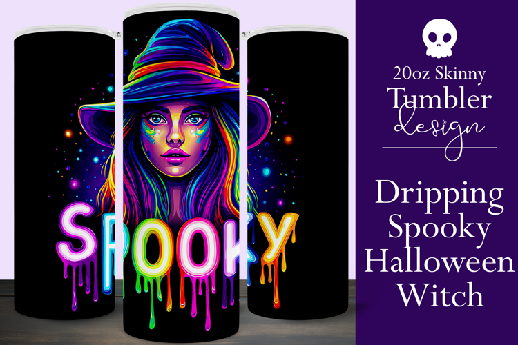 Halloween Tumbler Wrap, Spooky Halloween Witch Tumbler, t118