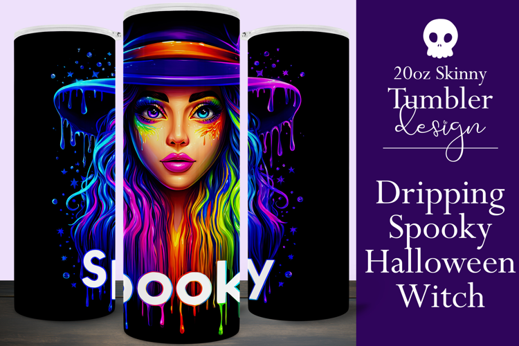 Halloween Tumbler Wrap, Spooky Halloween Witch Tumbler, t119