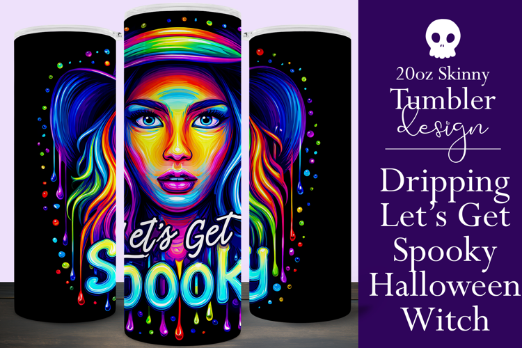 Halloween Tumbler Wrap, Let's Get Spooky Witch Tumbler, t125