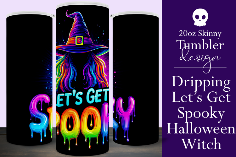 Halloween Tumbler Wrap, Let's Get Spooky Witch Tumbler, t126
