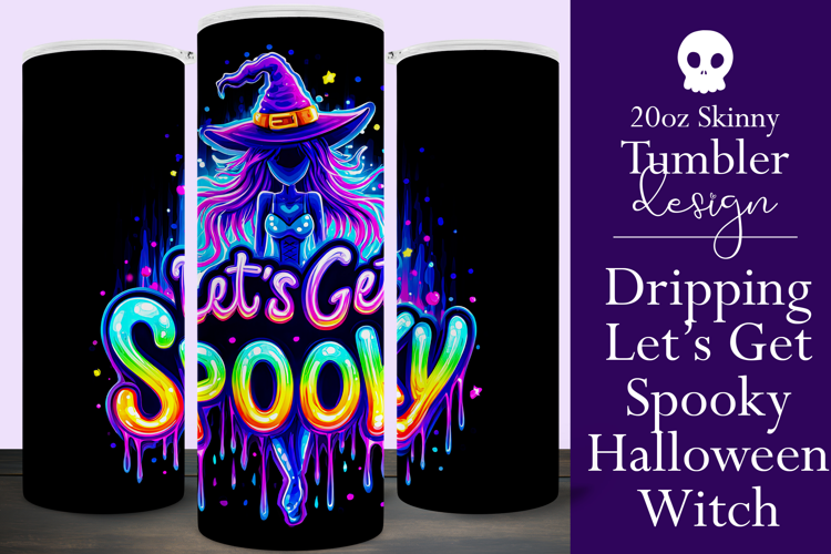 Halloween Tumbler Wrap, Let's Get Spooky Witch Tumbler, t132
