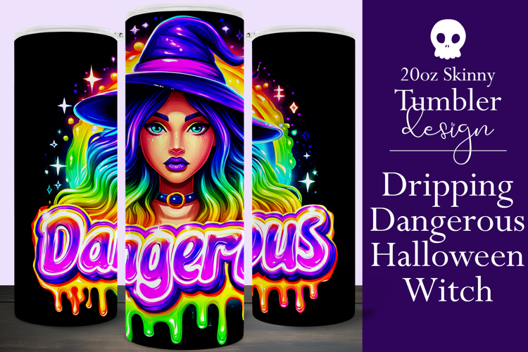 Halloween Tumbler Wrap, Dangerous Halloween Witch Wrap, t146