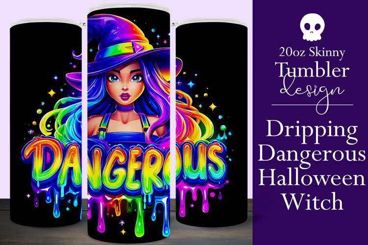 Halloween Tumbler Wrap, Dangerous Halloween Witch Wrap, t157