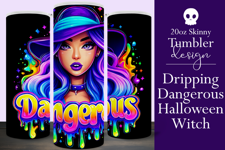 Halloween Tumbler Wrap, Dangerous Halloween Witch Wrap, t160