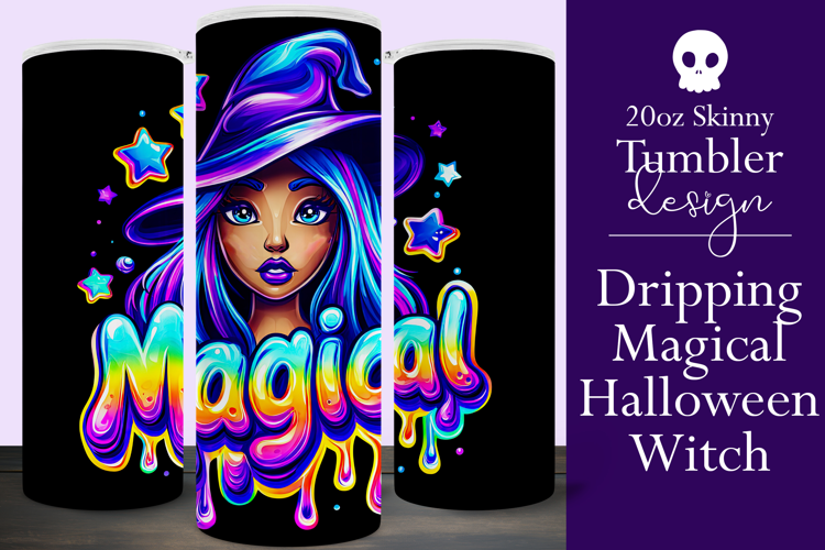 Halloween Tumbler Wrap, Magical Halloween Witch Wrap, t162
