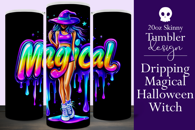 Halloween Tumbler Wrap, Magical Halloween Witch Wrap, t163