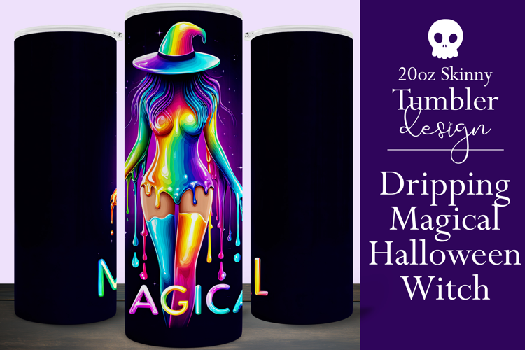Halloween Tumbler Wrap, Magical Halloween Witch Wrap, t164