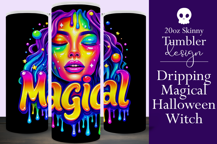 Halloween Tumbler Wrap, Magical Halloween Witch Wrap, t165