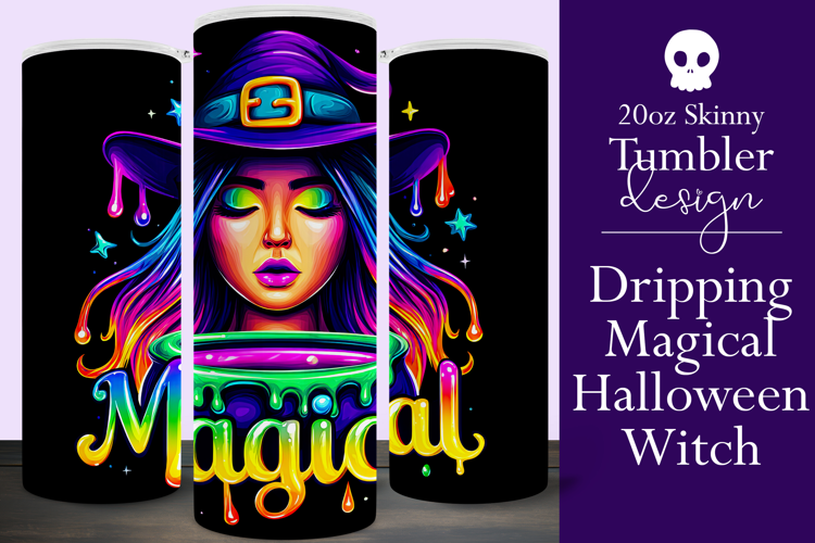 Halloween Tumbler Wrap, Magical Halloween Witch Wrap, t166
