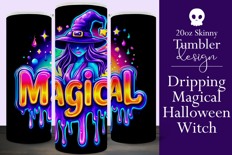 Halloween Tumbler Wrap, Magical Halloween Witch Wrap, t167