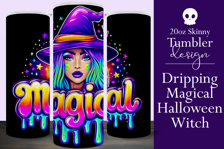Halloween Tumbler Wrap, Magical Halloween Witch Wrap, t168