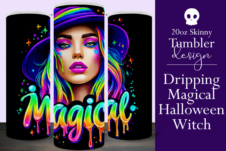 Halloween Tumbler Wrap, Magical Halloween Witch Wrap, t169