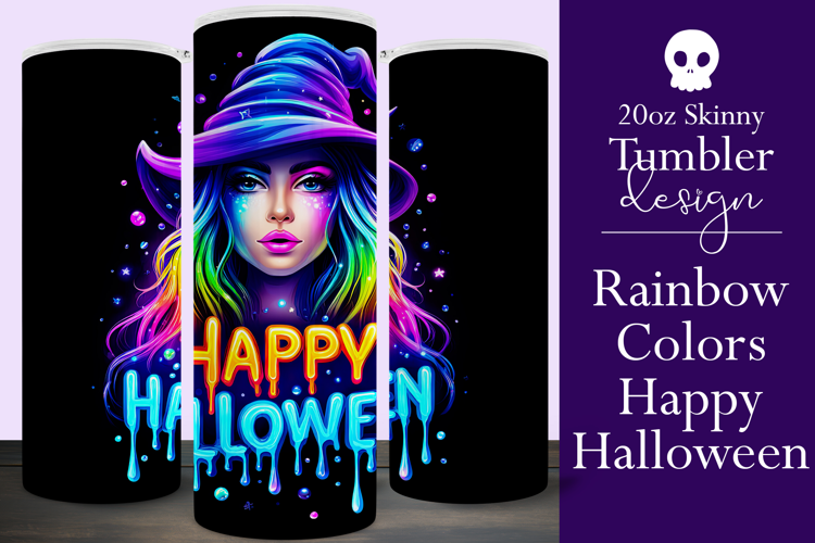 Halloween Tumbler Wrap, Colorful Witch Tumbler Wrap, t17