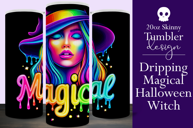 Halloween Tumbler Wrap, Magical Halloween Witch Wrap, t170