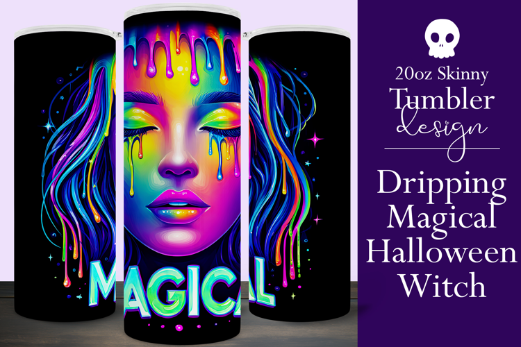 Halloween Tumbler Wrap, Magical Halloween Witch Wrap, t171