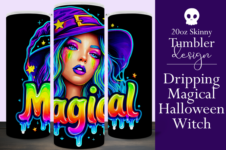 Halloween Tumbler Wrap, Magical Halloween Witch Wrap, t172