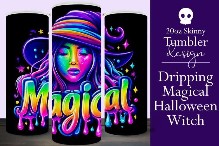 Halloween Tumbler Wrap, Magical Halloween Witch Wrap, t174
