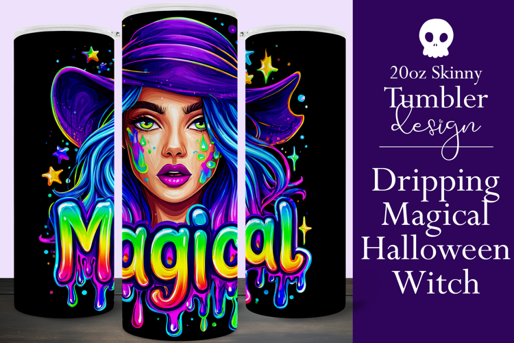 Halloween Tumbler Wrap, Magical Halloween Witch Wrap, t175