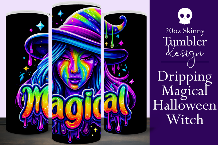 Halloween Tumbler Wrap, Magical Halloween Witch Wrap, t176