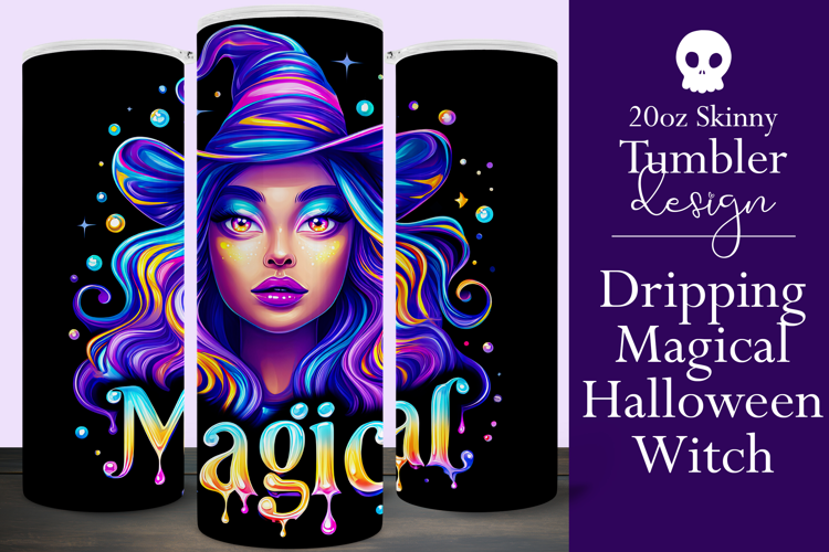 Halloween Tumbler Wrap, Magical Halloween Witch Wrap, t177